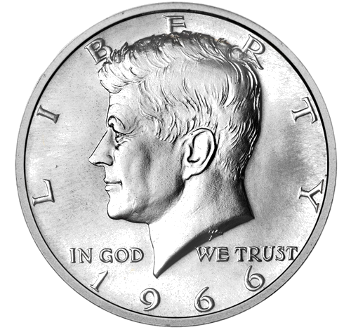 Half Dollar John F. Kennedy 1965-1970 USA Silver Coin (1)