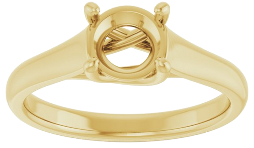 Sužadėtuvių Žiedas „Solitaire“ 585 Geltonojo Aukso Round 6.5mm (3)