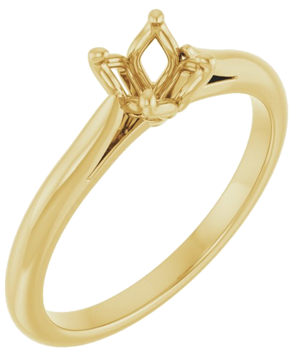14K Yellow  5.2 mm Round Solitaire Engagement Ring Mounting (1)