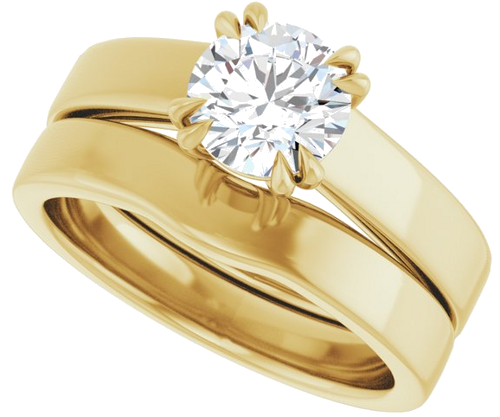 Sužadėtuvių Žiedas „Solitaire“ 417 Geltonojo Aukso Round 6.5mm (10)
