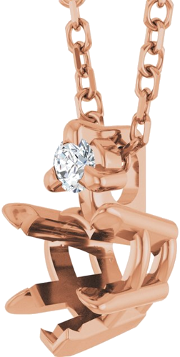 Pakabukas „Accented Heart“ 585 Rožinis Aukso Heart Shape 5mm (2)