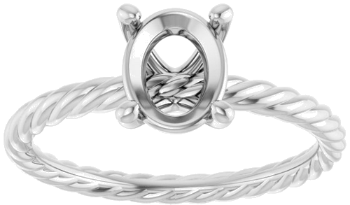 Sužadėtuvių Žiedas „Solitaire“ 585 Baltojo Aukso Oval 8mm x 6mm (3)