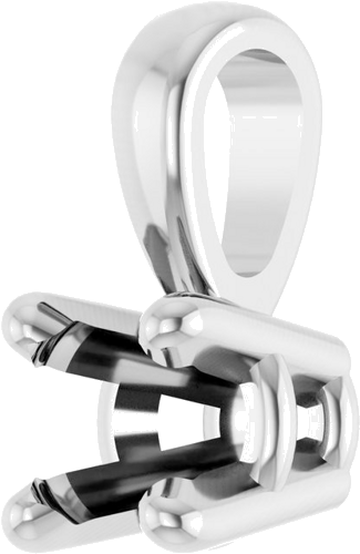 Pakabukas „Solitaire“ 417 Baltojo Aukso Round 3mm (2)