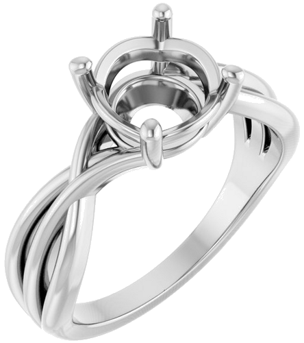 Platinum 8 mm Round Solitaire Engagement Ring Mounting (1)