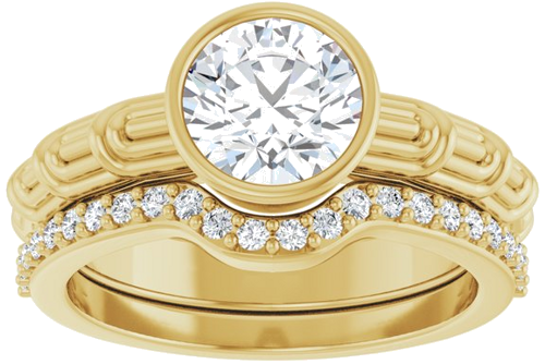 14K Yellow 7.4 mm Round Solitaire Engagement Ring Mounting (8)