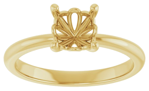 Sužadėtuvių Žiedas „Solitaire“ 585 Geltonojo Aukso Cushion 6mm (3)