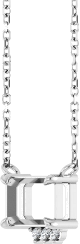 Pakabukas „Accented“ 925 Sidabro Emerald 7mm x 5mm (3)