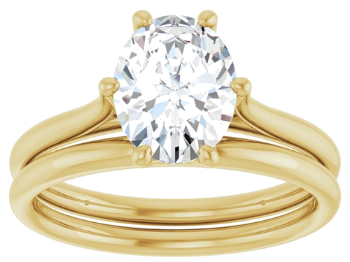 14K Yellow 9x7 mm Oval Engagement Ring Mounting (8)