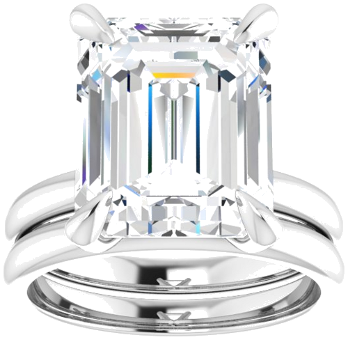 Sužadėtuvių Žiedas „Solitaire“ 585 Baltojo Aukso Emerald 12mm x 10mm (8)