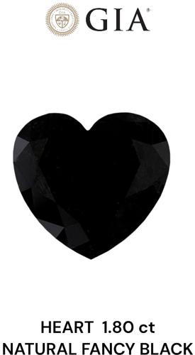 1.8 carat Fancy Black-VVS2 Natūralus Heart Deimantas (1)