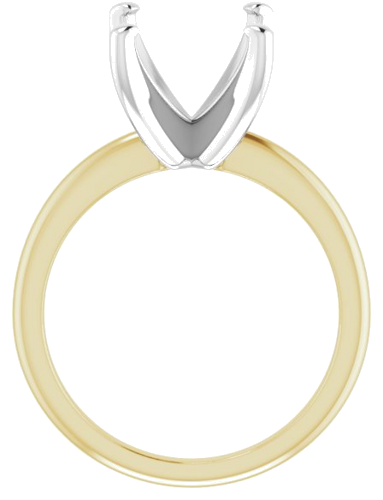 14K Yellow   White  14x10 mm Oval Solitaire Engagement Ring Mounting (2)