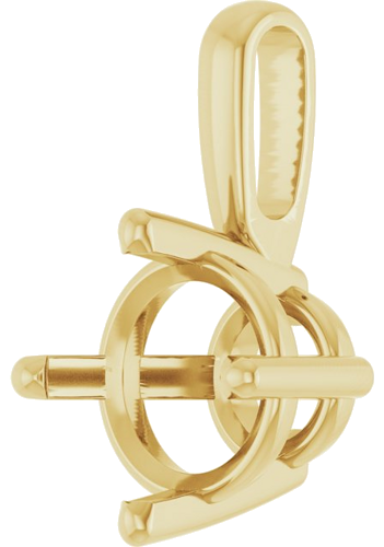 14K Yellow 6.5 mm Round 4-Prong Pendant Mounting (2)