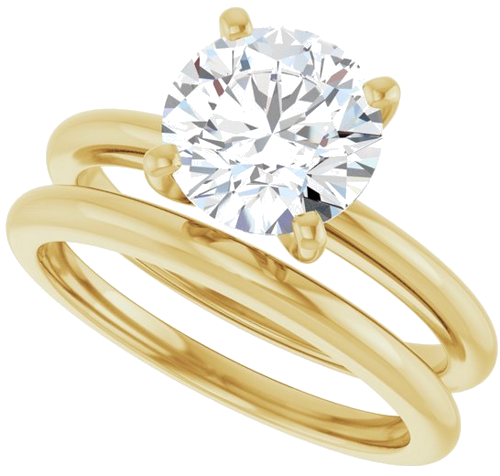 18K Yellow  8 mm Round Solitaire Engagement Ring Mounting (10)