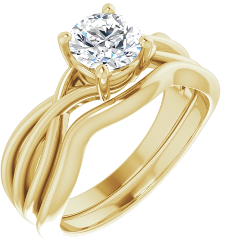 14K Yellow 6 mm Round Solitaire Engagement Ring Mounting (6)