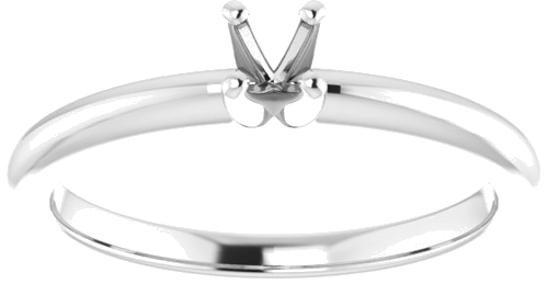 10K White  3.5 mm Round Solitaire Engagement Ring Mounting (3)