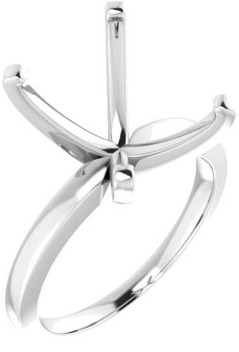 Sterling Silver 12x10 mm Emerald Solitaire Engagement Ring Mounting (1)