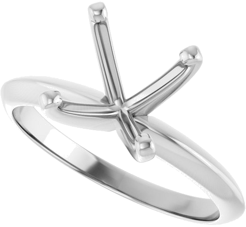 Platinum 9.1-9.7 mm Round 4-Prong Light Solitaire Ring Mounting (5)