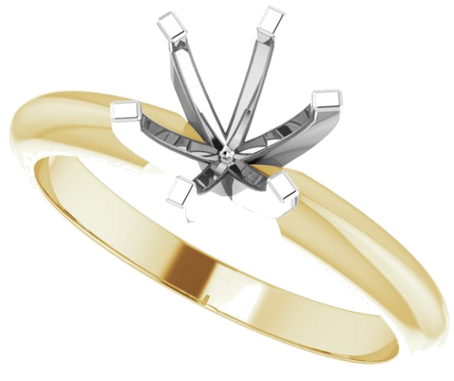 Sužadėtuvių Žiedas „Light Solitaire“ 585 Geltonojo Aukso Ir 950 Platinos Round 6mm x 6.6mm (5)