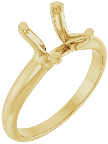 14K Yellow 10x8 mm Oval Solitaire Engagement Ring Mounting (1)