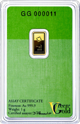 1 гр. Инвестиционно златно кюлче Valcambi Green Gold (3)