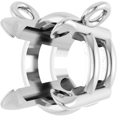 14K White 6 mm Round 4-Prong Claw Necklace Center (2)