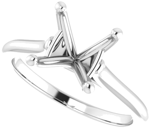 14K White 9 mm Round Solitaire Engagement Ring Mounting (5)