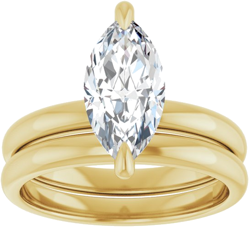 14K Yellow  12x6 mm Marquise Solitaire Engagement Ring Mounting (8)