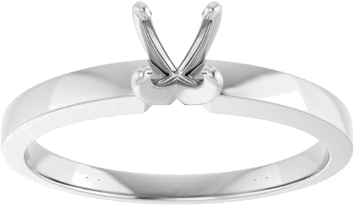 Sužadėtuvių Žiedas „Solitaire“ 585 Baltojo Aukso Round 4.2mm x 4.9mm (3)