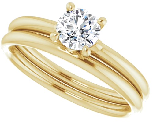 14K Yellow 5.2 mm Round Solitaire Engagement Ring Mounting (10)