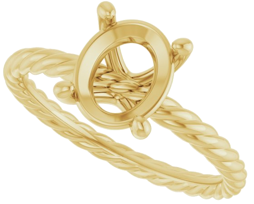 Sužadėtuvių Žiedas „Solitaire“ 585 Geltonojo Aukso Oval 9mm x 7mm (5)