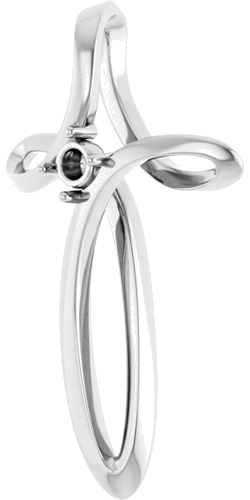 14K White 1-Stone Family Cross Slide Pendant Mounting (2)