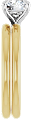 14K Yellow White 6.5 mm Round Engagement Ring Mounting (9)