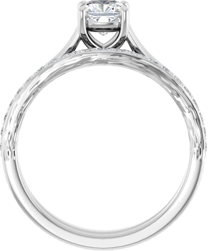 Platinum 5 mm Asscher Solitaire Engagement Ring Mounting (13)