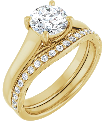 14K Yellow 6.5 mm Round Solitaire Engagement Ring Mounting (6)