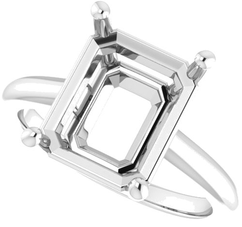 Sužadėtuvių Žiedas 925 Sidabro Emerald 11mm x 9mm (5)