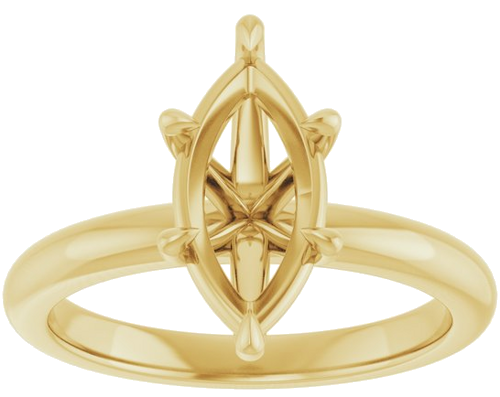 14K Yellow 12x6 mm Marquise Solitaire Engagement Ring Mounting (3)