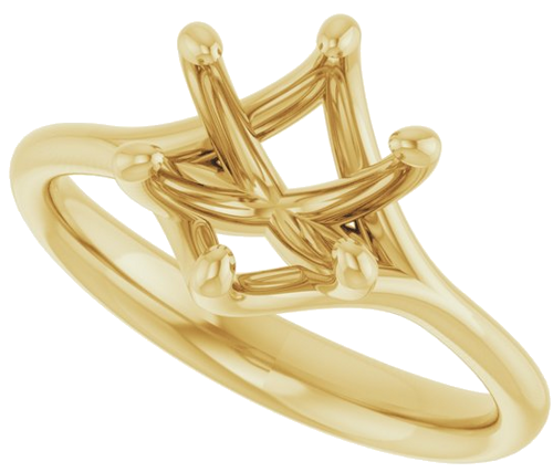 14K Yellow 8 mm Round Engagement Ring Mounting (5)