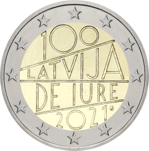 2021 Latvija De Jure pripažinimas 2 eurų moneta (1)