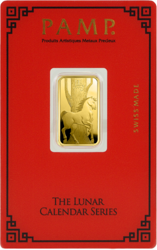 Year of the Horse 5 g Gold Bar Lunar PAMP (2)