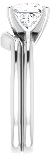 Sužadėtuvių Žiedas „Solitaire“ 585 Baltojo Aukso Square 6mm (9)