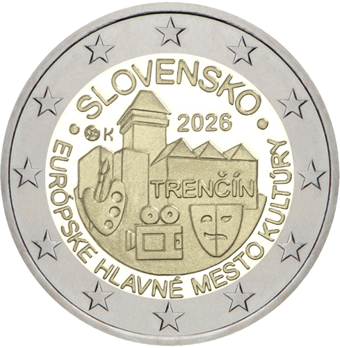 2026 Словакия Тренчин - Европейская столица культуры 2 евро монета (1)
