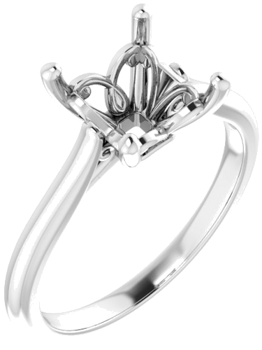 Platinum 6.5 mm Square Solitaire Engagement Ring Mounting (1)