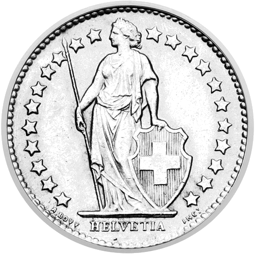 1/2 franka Helvetia (1875–1967) Šveice sudraba monēta (1)