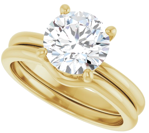 14K Yellow 8 mm Round Solitaire Engagement Ring Mounting (10)