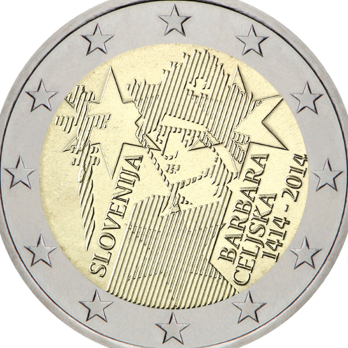 2014 Slovėnija Barbara Celjska 2 eurų moneta (2)