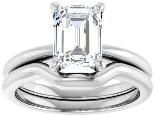 Sužadėtuvių Žiedas „Solitaire“ 925 Sidabro Emerald 8mm x 6mm (8)