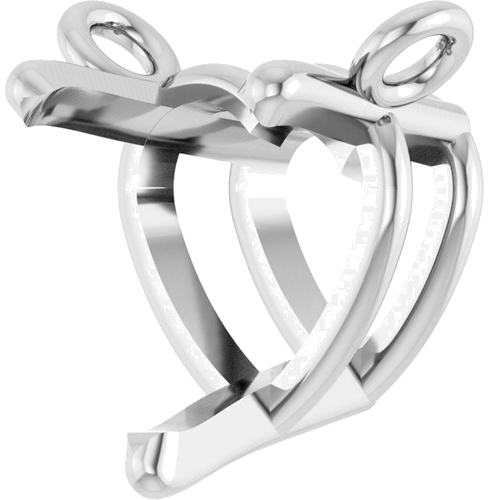 Pakabukas „Heart“ 585 Baltojo Aukso Heart Shape 5.5mm (2)