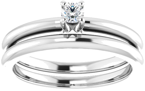 14K White  3 mm Round Solitaire Engagement Ring Mounting (8)