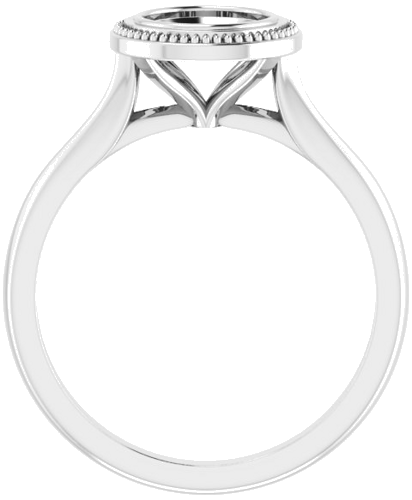 Sužadėtuvių Žiedas „Bezel-Set“ 585 Baltojo Aukso Round 6.5mm (2)