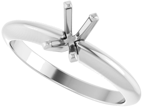 14K White 5.5x3.6 mm Emerald Solitaire Engagement Ring Mounting (5)